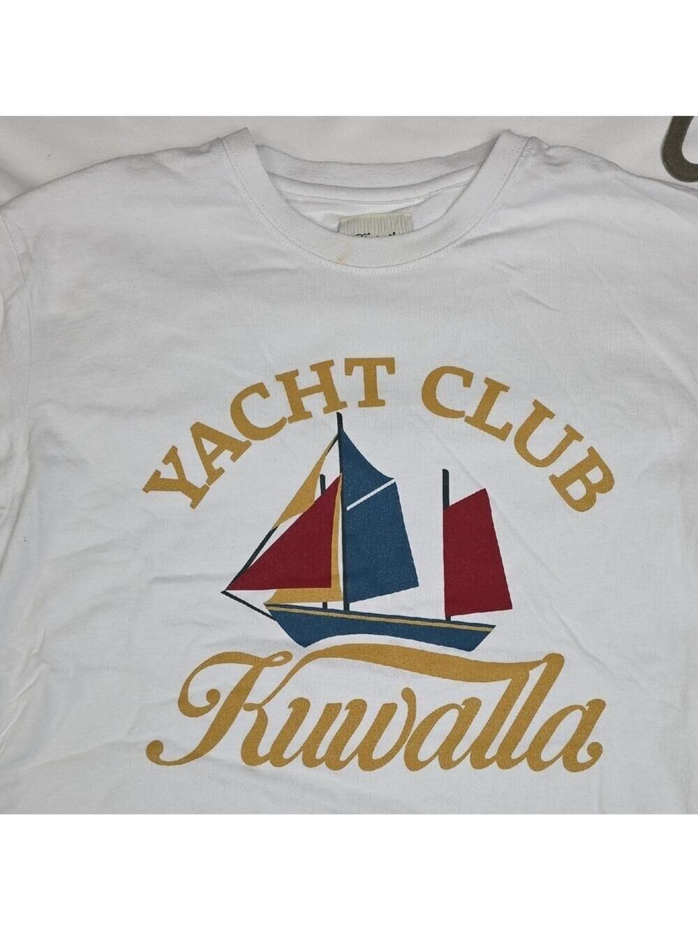 Stain On Neck. Yacht Club Graphic Tee - White Small